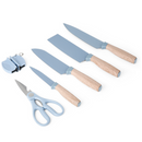 JOGO DE FACAS DE CHEF 6 PEÇAS CABO DE MADEIRA